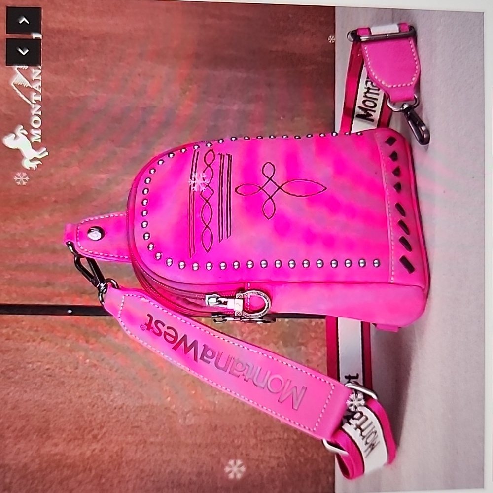 NWT!! Montana West Boot Stitch Sling 🎒 bag pink 💗 or turquoise 💚 - Picture 5 of 10